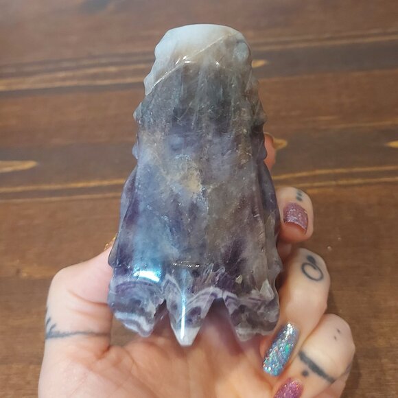 Chevron Amethyst (Dream Amethyst) Crystal Dragon Head - Picture 4 of 8